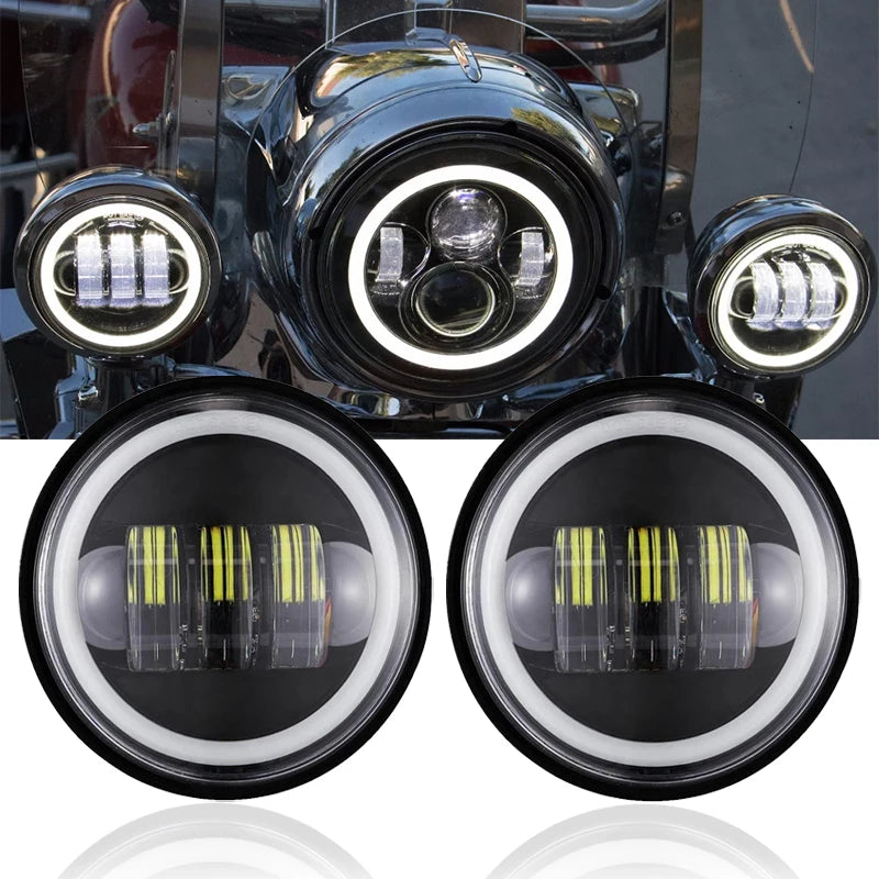 Phares additionnels LED et supports pour Harley Touring - vue 4
