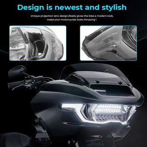 Phare LED avant noir sur Harley Road Glide CVO - vue 5