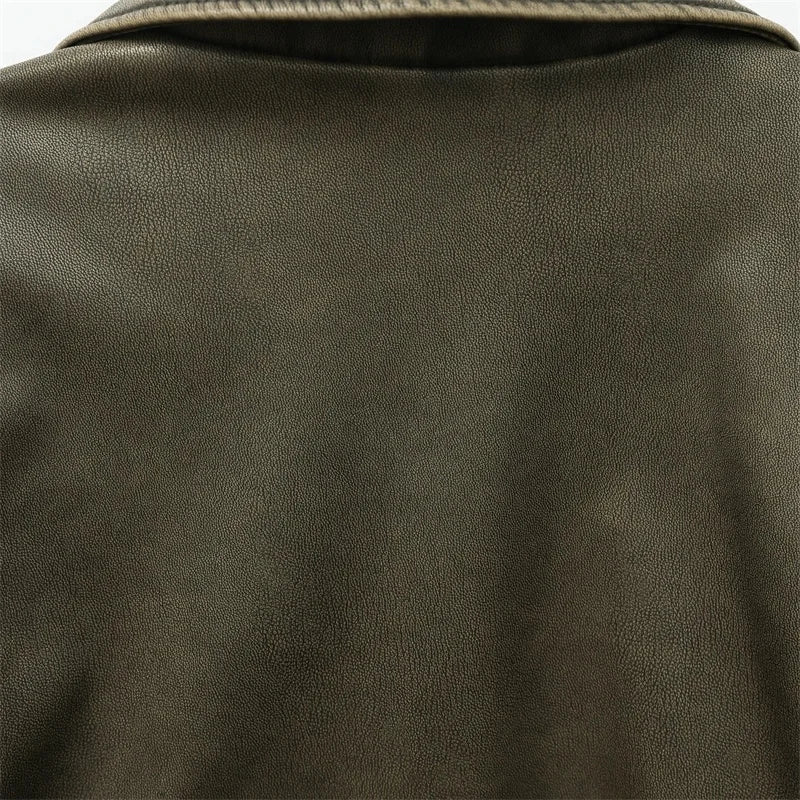 Veste courte en simili cuir noir pour femme - style biker - vue 4