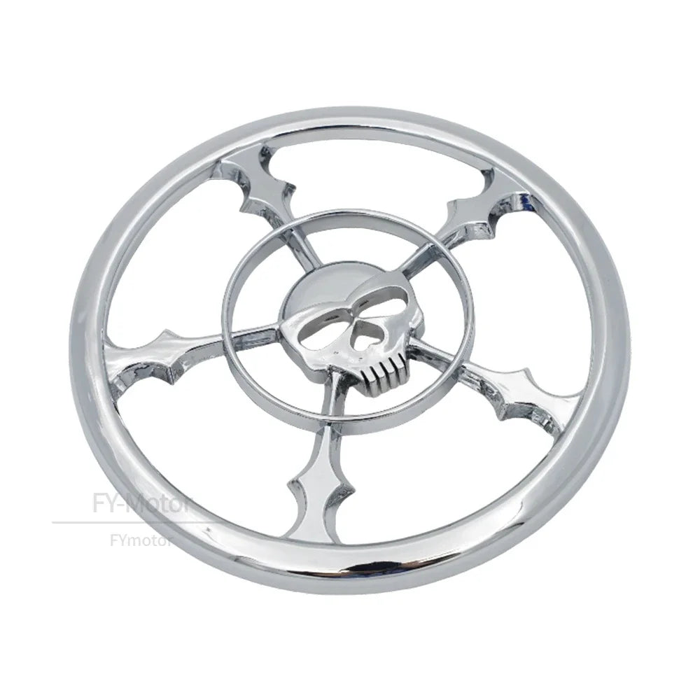 Cache de grille haut-parleur motif tête de mort chromé - vue 5