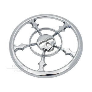 Cache de grille haut-parleur motif tête de mort chromé - vue 5