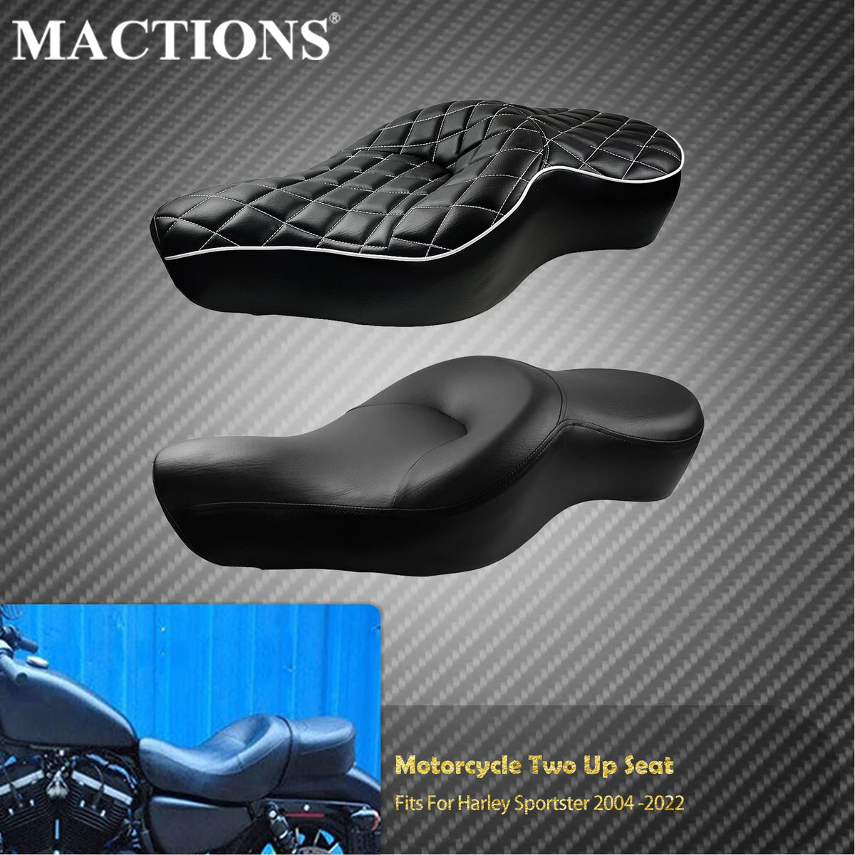Selle Biplace Confort (Two-Up) - Harley-Davidson Sportster XL 883/1200 2004-2022 – photo 1/7