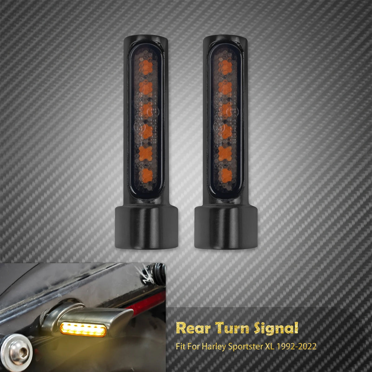 Clignotants arrière LED mini homologués (E Mark) pour Harley-Davidson Sportster XL 883, 1200, Touring, Softail – photo 7/8