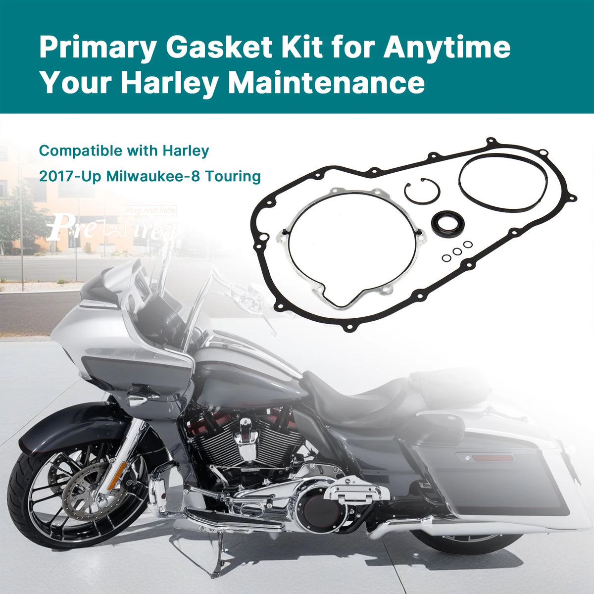 Kit Joints de Carter Primaire M8 - Harley-Davidson Touring 2017 et plus (Street Glide, Road Glide, Road King, Electra Glide) – photo 2/6
