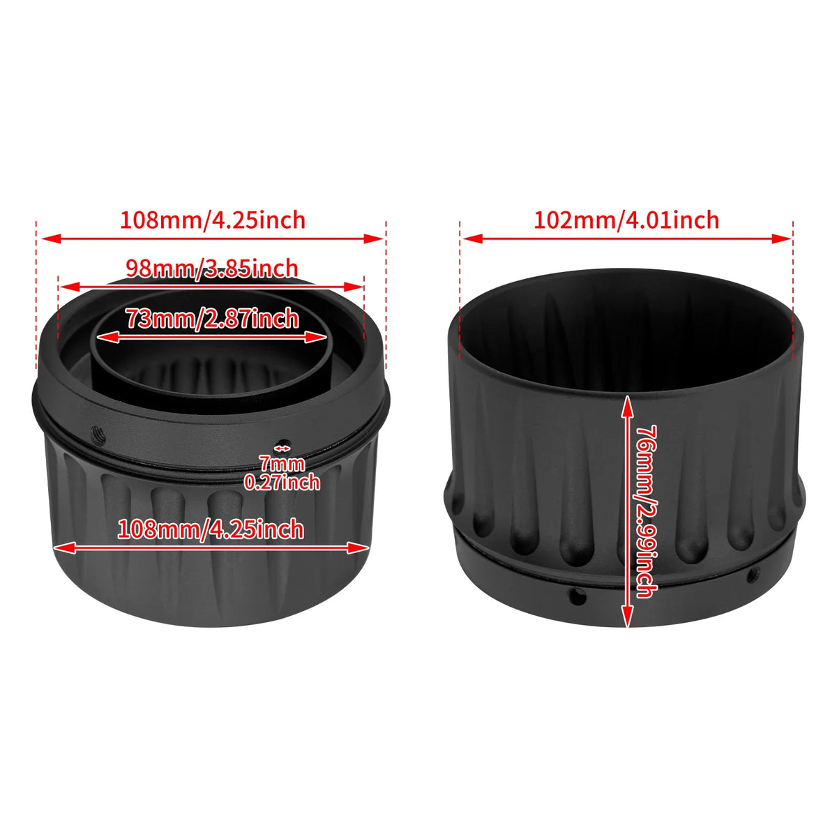 Embouts de silencieux 4,4" aluminium pour Harley Touring - vue 1