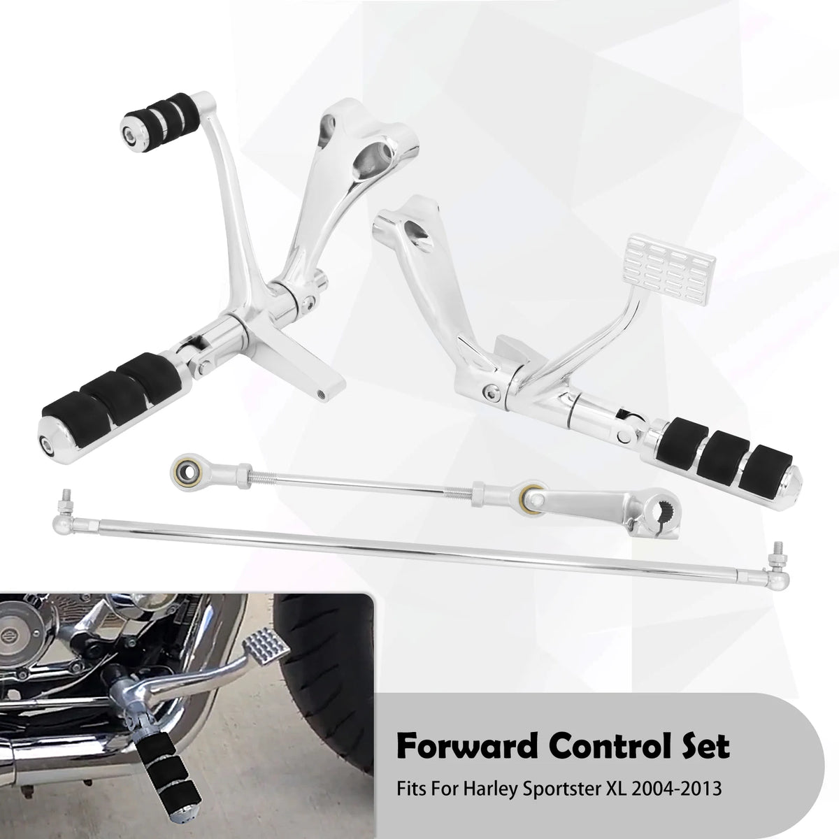 Kit complet commandes avancées, repose-pieds, biellettes et leviers en aluminium pour Harley-Davidson Sportster XL 883, 1200, 48, Iron, Softail, Dyna FXBB – photo 13/15