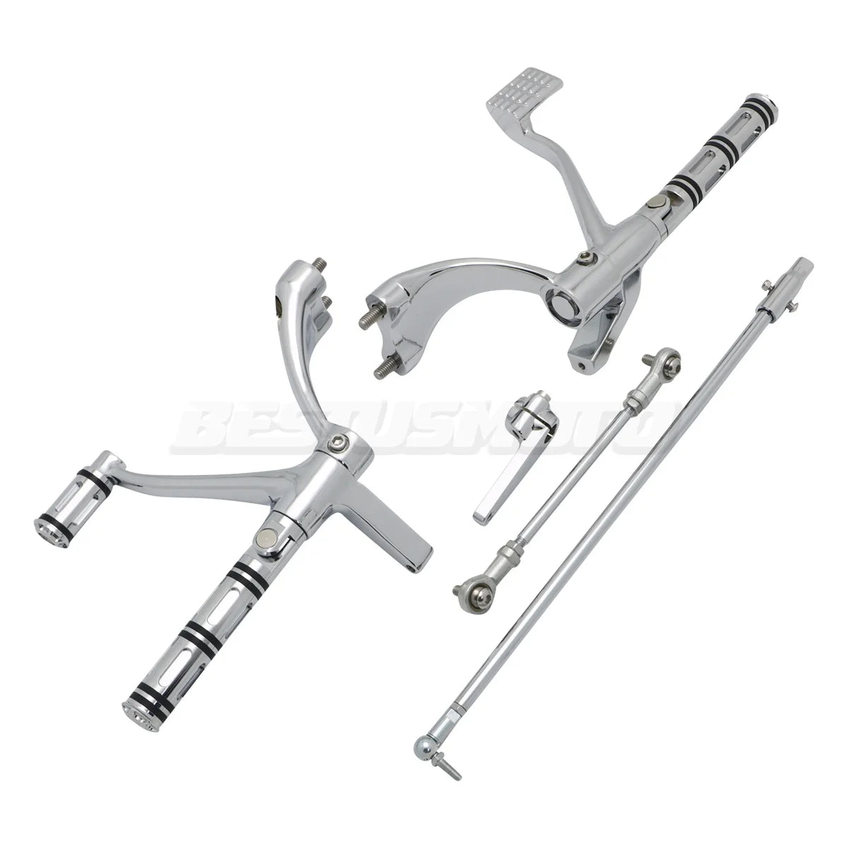 Kit complet commandes avancées CNC, repose-pieds, leviers et biellettes pour Harley-Davidson Sportster XL 883, 1200, 48 2004-2024 – photo 12/20