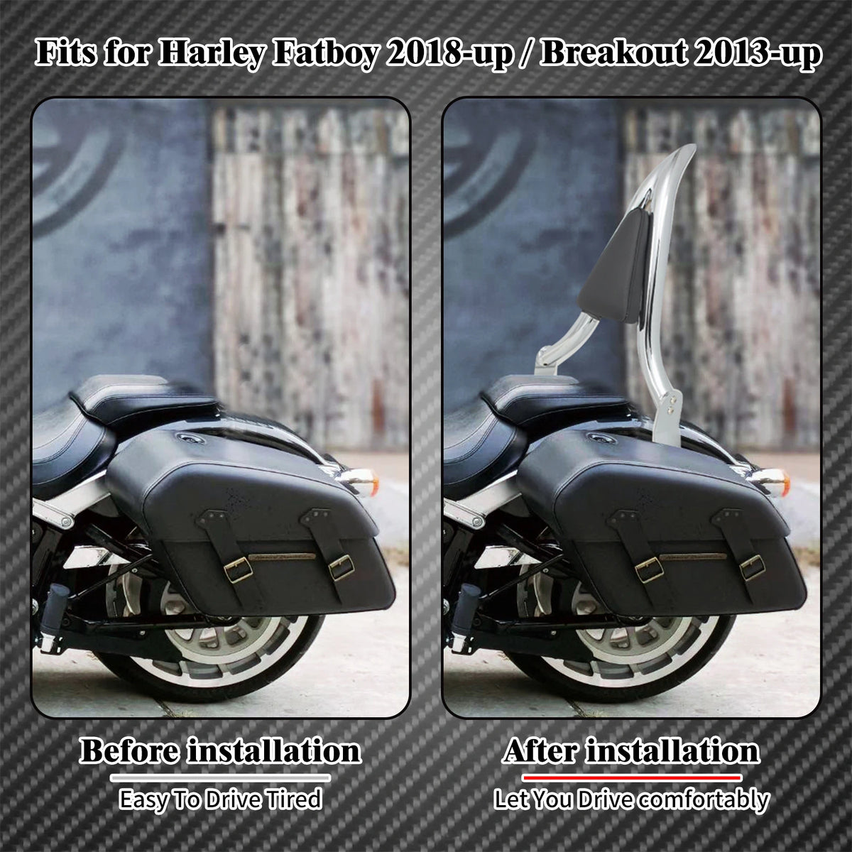 Dossier passager démontable (sissy bar) chromé - Harley Softail Breakout FXSB 2013-2023, Fat Boy FLFB/FLFBS 2018-2023 – photo 4/8