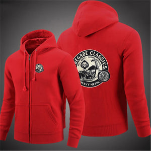 Sweat Zippé Homme Uni Manches Longues Esprit Moto - vue 6