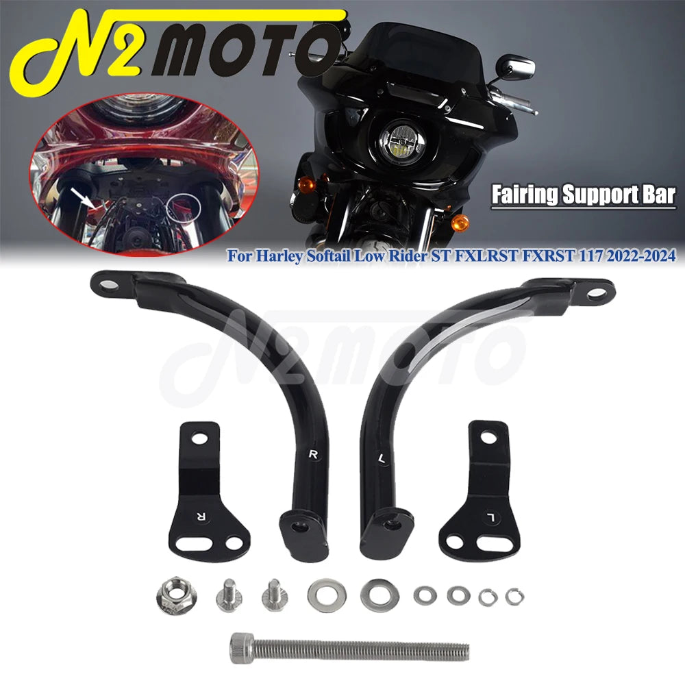 Kit de barres de support de carénage noir pour Harley-Davidson Low Rider ST - vue 1