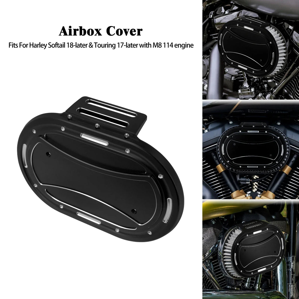 Couvercle de boîte à air ovale pour Harley M8 Touring Softail - vue 8