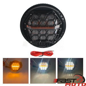 Phare LED rond noir pour moto Harley-Davidson V-Rod - vue 7