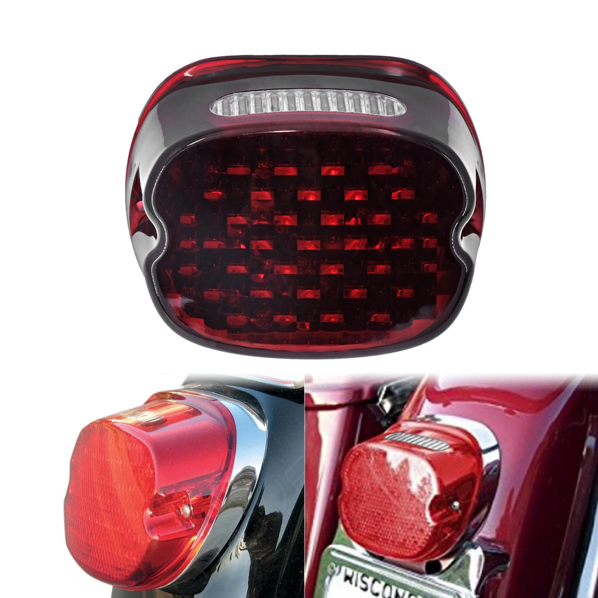 Feu arrière LED avec éclairage de plaque pour Harley Dyna Touring Sportster - vue 5