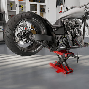 Cric de moto à hauteur réglable 95-350mm, capacité 500 kg, avec béquille centrale – photo 3/8