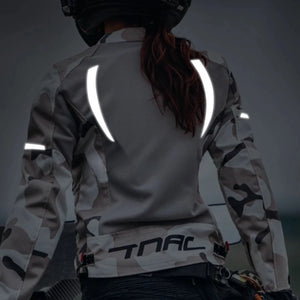 Blouson moto femme noir en tissu maillé - vue de face - vue 5