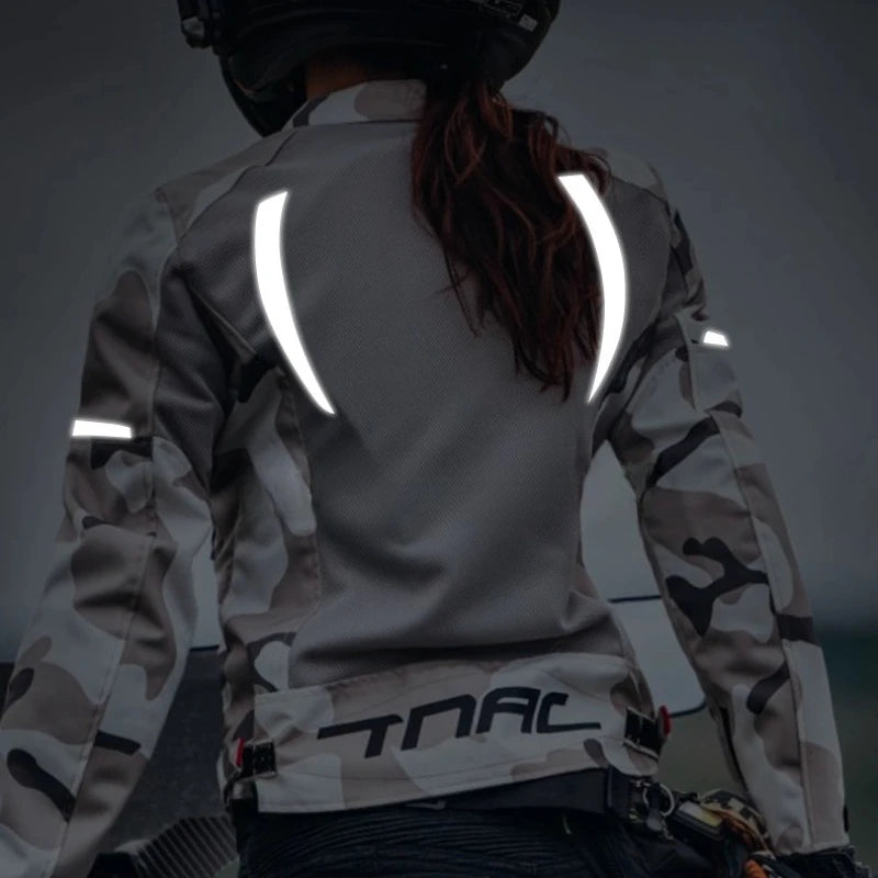 Blouson moto femme noir en tissu maillé - vue de face - vue 5