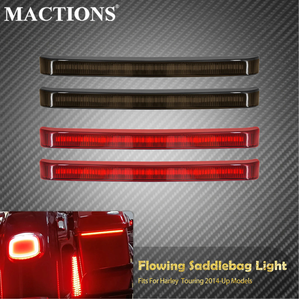 Feu à Défilement LED pour Sacoches (Frein/Clignotant) - Harley-Davidson Touring 2014 et plus – photo 1/8
