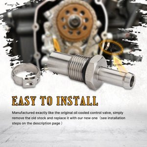 Valve de Régulation d'Huile M8 en Acier Inoxydable - Harley-Davidson Touring et Softail (Moteur M8 Refroidi par Huile) 2017 et plus – photo 6/6