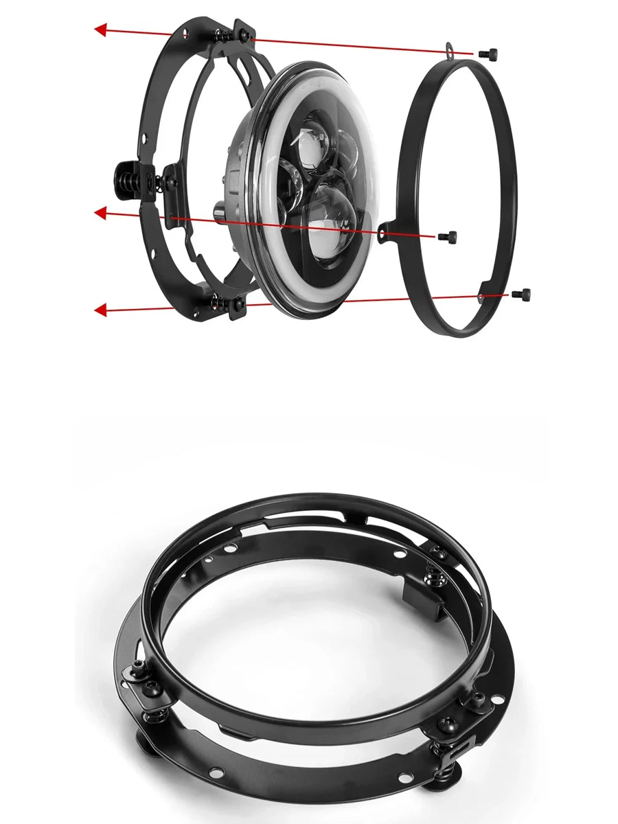 Support de phare 7 pouces pour Harley Touring Softail - vue 4
