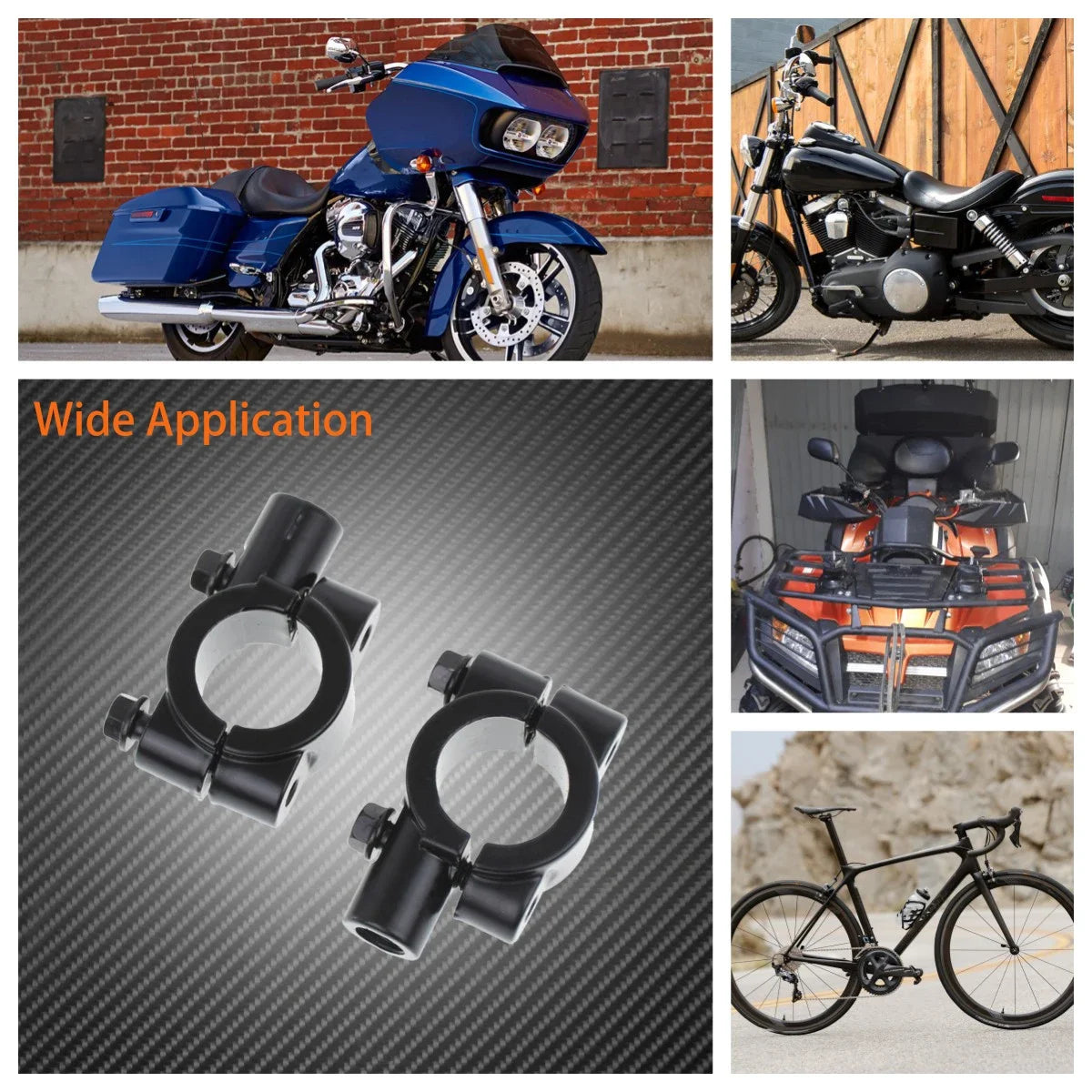 Support Rétroviseur pour Guidon 22/25mm - Filetage 8/10mm - Universel Harley-Davidson – photo 3/14