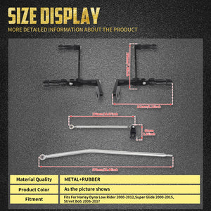 Kit commandes avancées en aluminium massif pour Harley-Davidson Dyna Street Bob 2006-2017, Fat Bob, Super Glide 00-15, Low Rider – photo 5/8