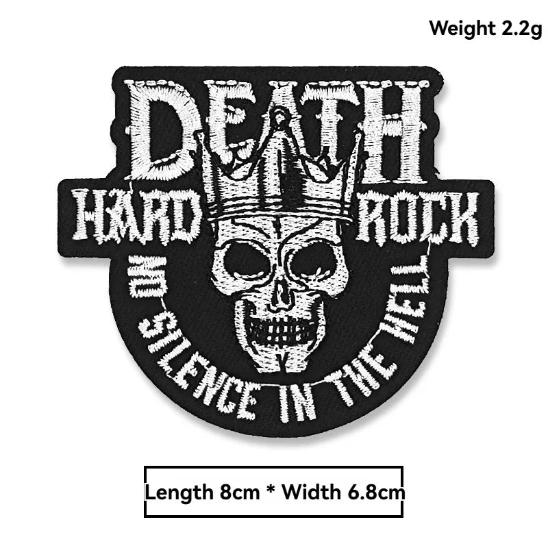 Écusson brodé tête de mort rock punk thermocollant lavable - vue 9