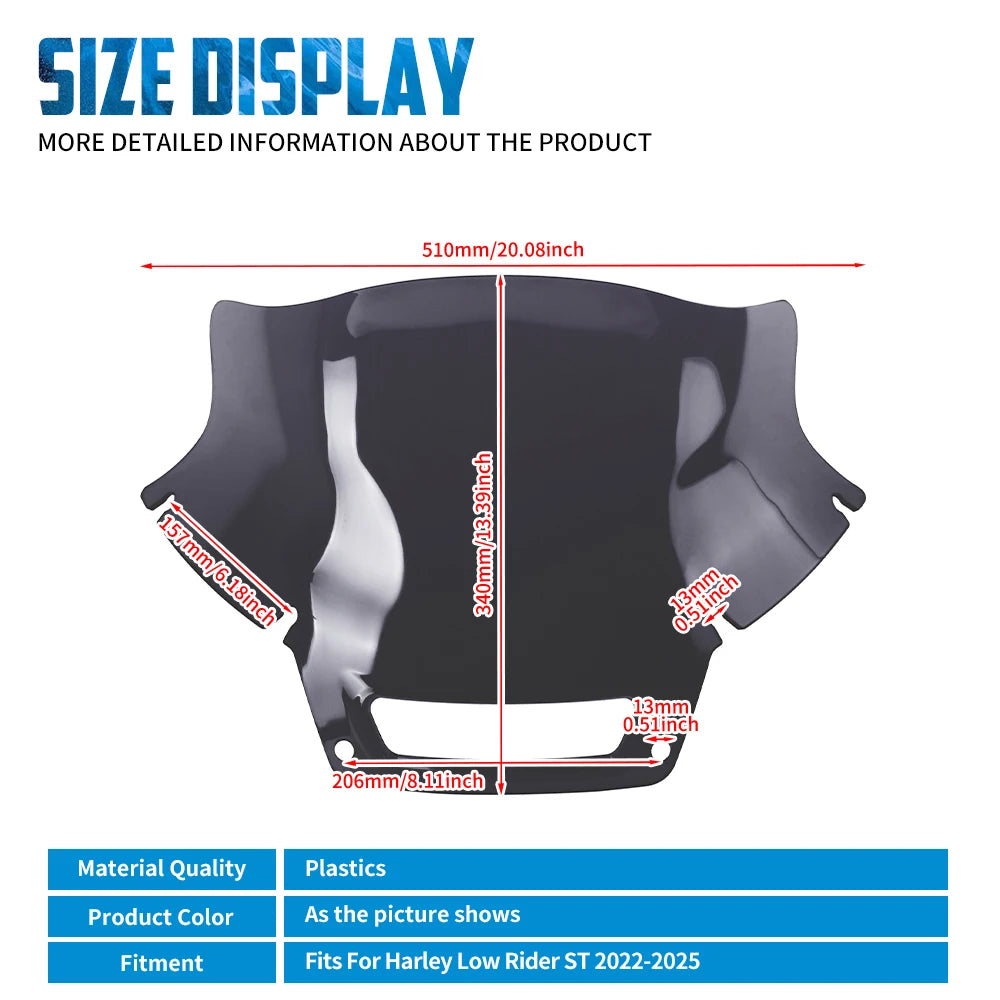 Pare-brise rouge pour Harley Low Rider ST - vue 6