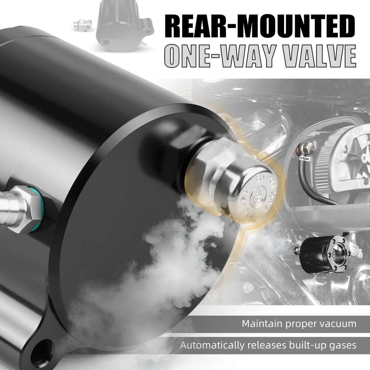 Kit reniflard et couvercle de boîte pour Harley Touring et Softail M8 - vue 1
