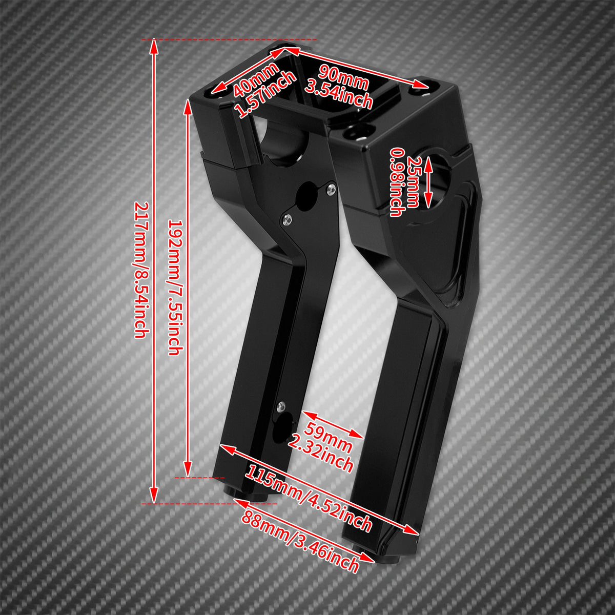 Risers de guidon 8 pouces avec passage pour compteur digital - Harley-Davidson Softail FLSB, FXBB, FXST 2018-2023 – photo 6/9