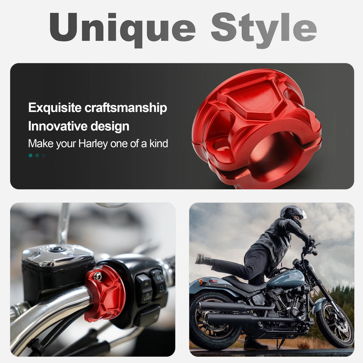 Demi-Colliers de Fixation pour Maître-Cylindre/Levier 1 pouce - Harley-Davidson Touring, Softail, Dyna et Sportster 1996 et plus récent – photo 5/14