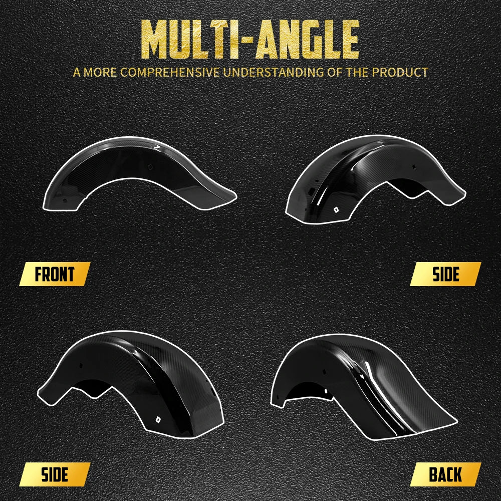 Garde-boue arrière en fibre de carbone noire pour Harley Touring - vue 2