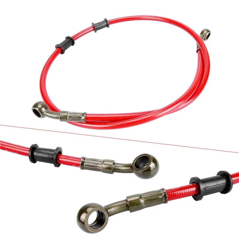 Durite de frein hydraulique tressée inox M10, 50-120 cm, universelle racing
