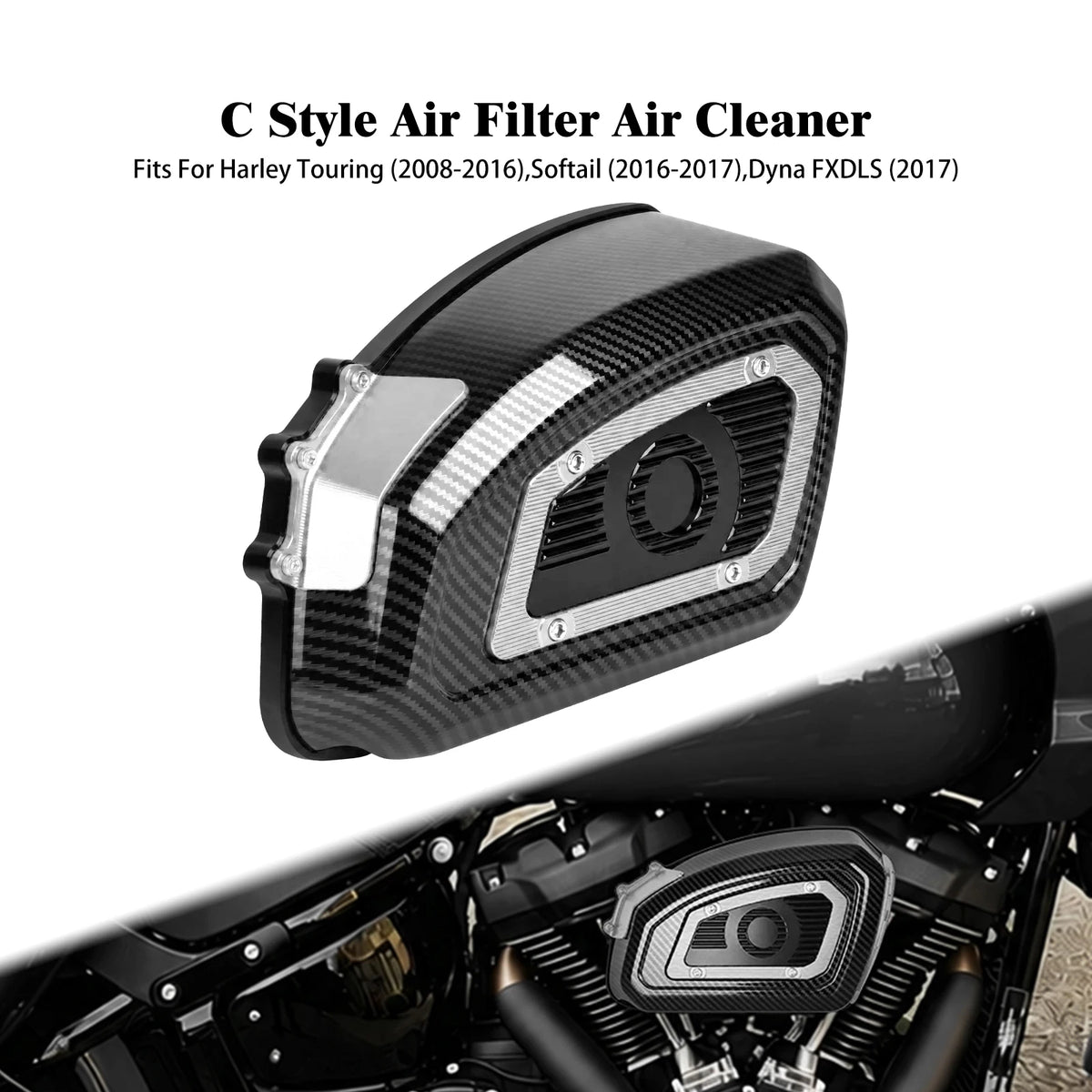 Filtre à air moto chromé pour Harley-Davidson - vue 9
