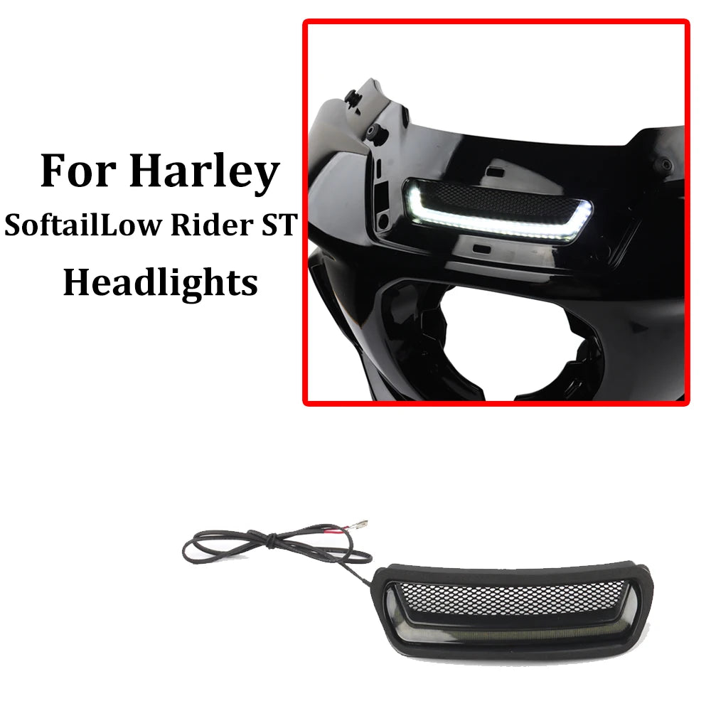 Accent LED Blanc de Grille de Phare pour Harley Low Rider ST, Low Rider El Diablo 2022-2024 – photo 1/7
