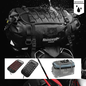 Sac de selle arrière moto Rhinowalk noir, convertible en sac à dos - vue 2