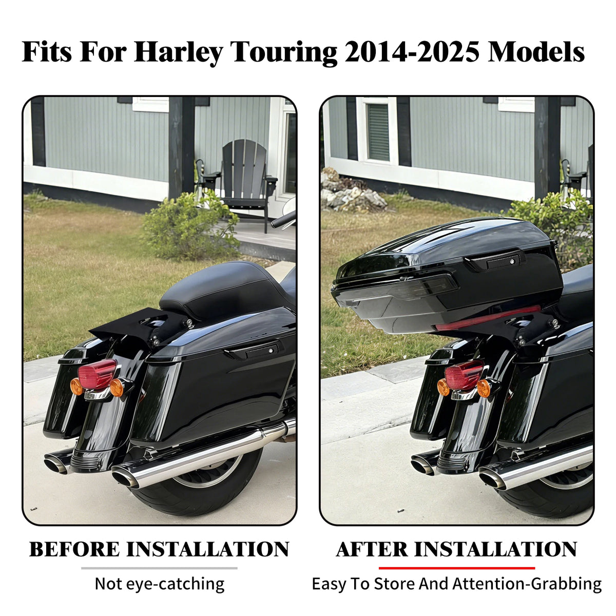 Top Case Chopped/Razor/King 7,5 / 10,7 / 13,7 pouces - Harley-Davidson Touring Road, Street, Electra Glide, FLHR 2014-2025 – photo 4/12