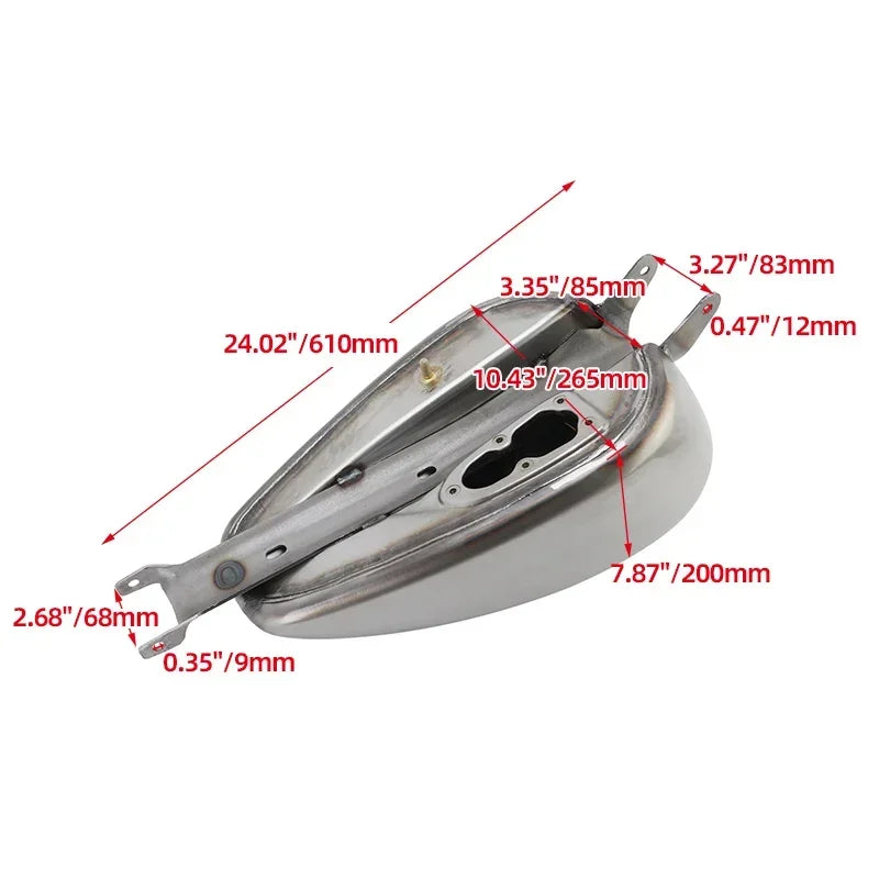 Réservoir d'essence chromé grande capacité pour moto Harley-Davidson Sportster - vue 6