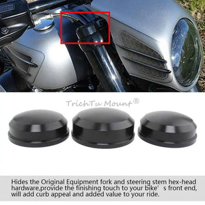 Caches d'écrous de fourche pour Harley Sportster Dyna Softail - vue 2