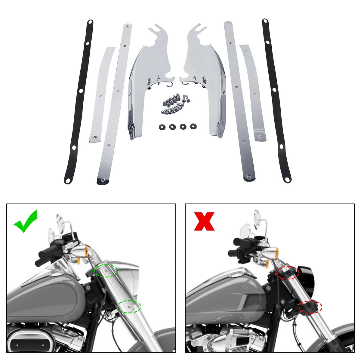 Kit de fixation de pare-brise pour Harley-Davidson Softail - vue 3