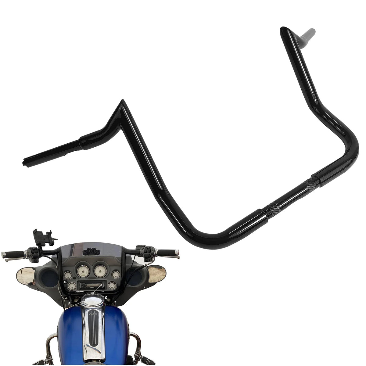 Guidon ape hanger pour Harley Touring batwing - vue 1
