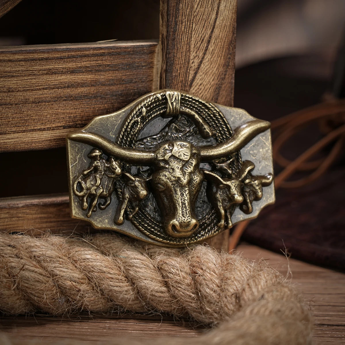 Boucle de ceinture argentée motif tête de mort cowboy - vue 2