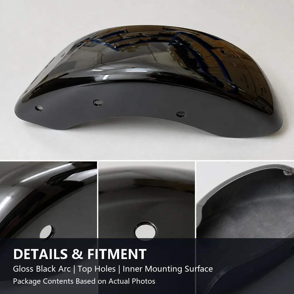 Garde-boue arrière moto noir brillant pour Harley-Davidson Softail Street Bob - vue 6
