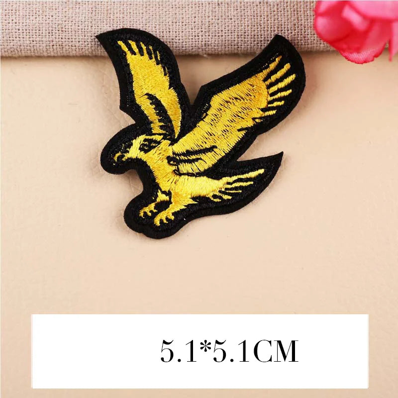 Grand écusson brodé aigle doré drapeau USA pour blouson moto - vue 11