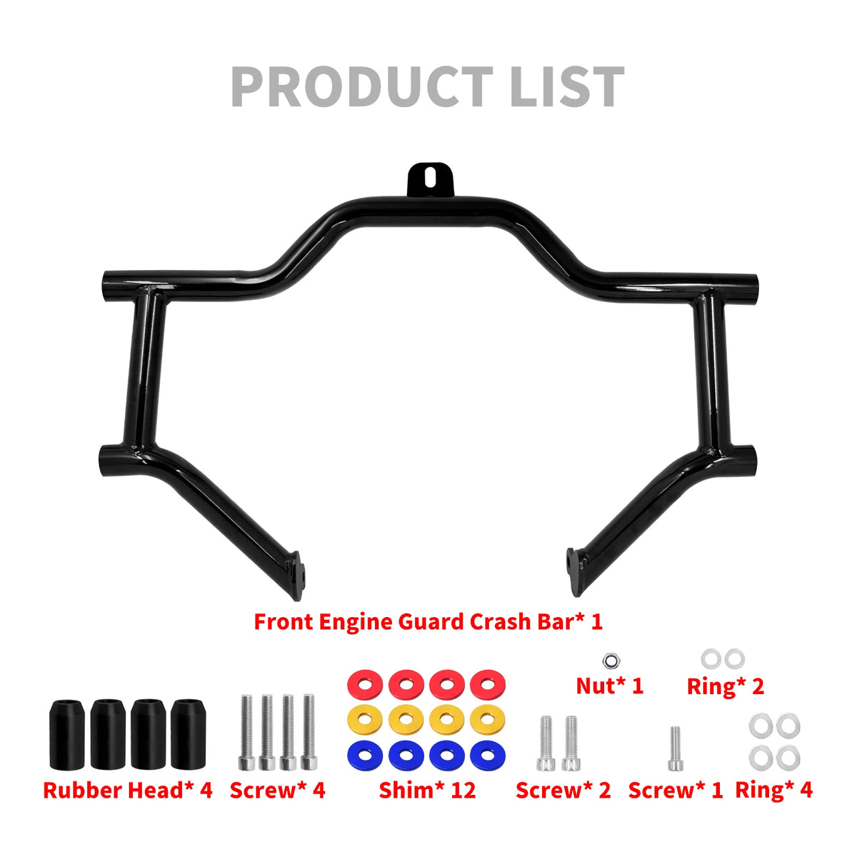 Barre de protection avant (engine guard / crash bar) avec rondelles pour Harley-Davidson Touring 2009-2024 – photo 6/6
