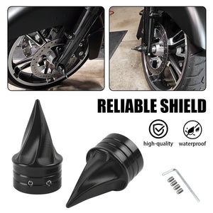 Caches d'écrou d'axe avant pointe pour Harley Touring Dyna Softail - vue 1