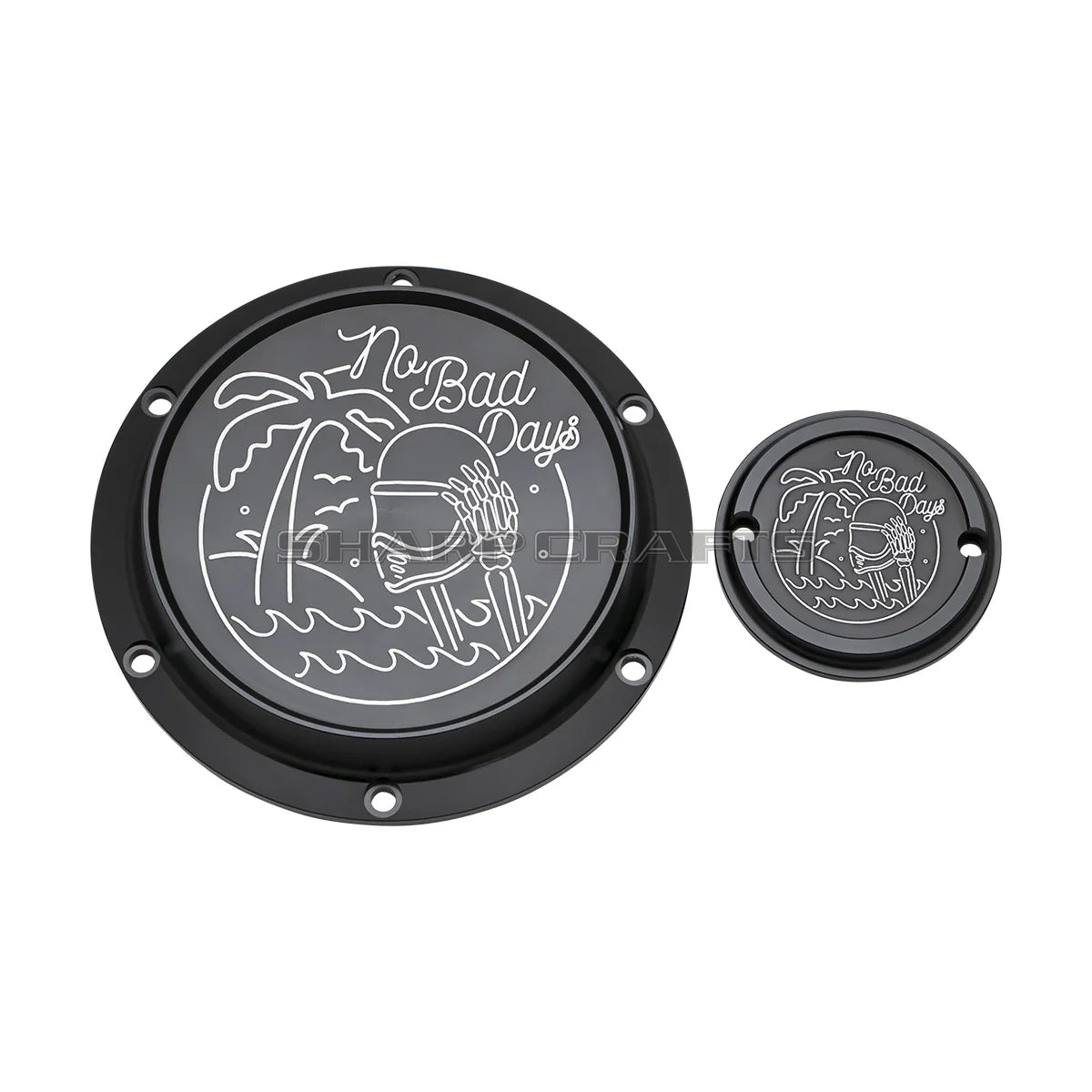 Derby cover et cache d'allumage gravés pour Harley Sportster - vue 12