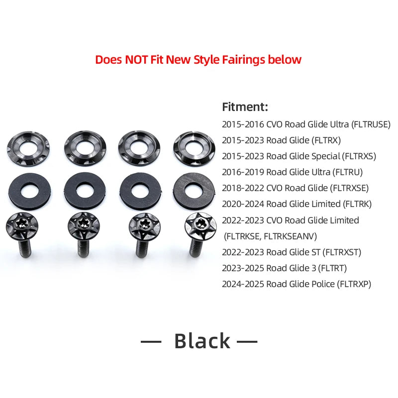 Boulons de Pare-brise Titane pour Harley Road Glide 2015-2025 – photo 10/12