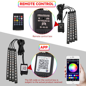 Bande LED d'ambiance flexible RVB pour moto, néon décoratif contrôlable par application 12V - vue 5