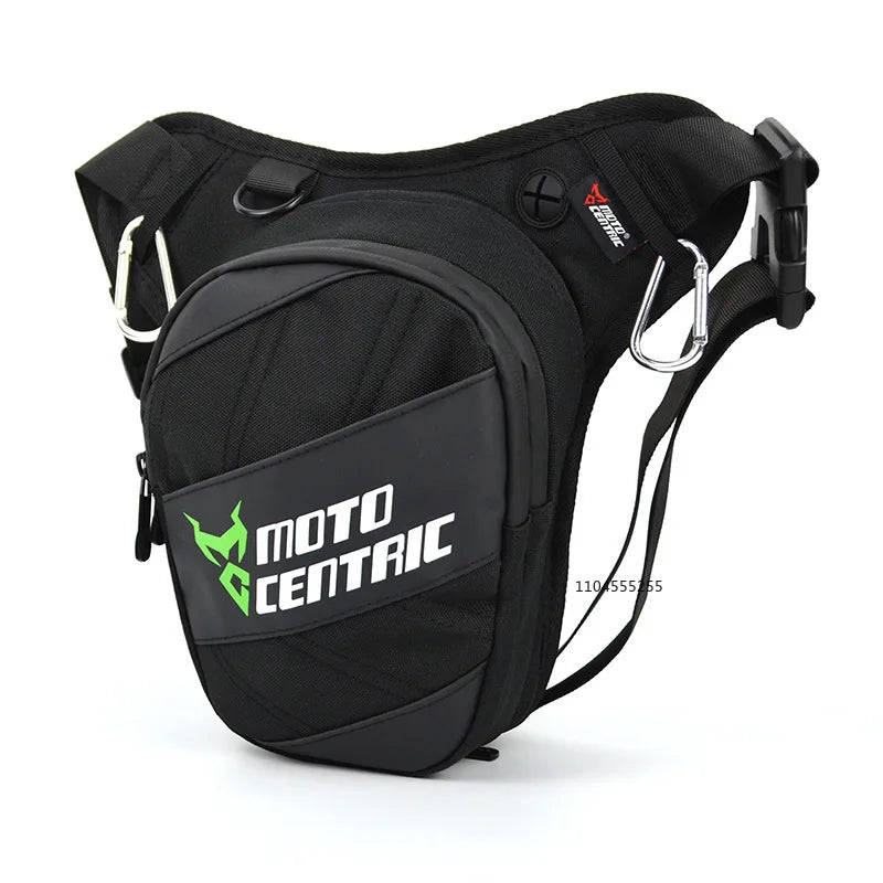 Sac banane moto noir porté à la cuisse - vue - vue 9