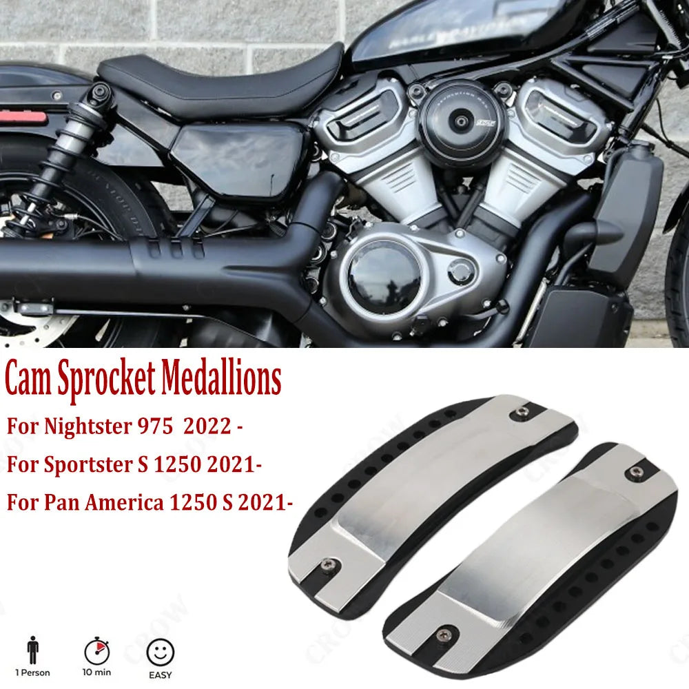 Médaillons Décoratifs de Pignon de Distribution (Set de 2) - Harley-Davidson Nightster 975, Sportster S, Pan America 1250 – photo 1/6